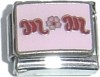 Mum - pink with flower enamel 9mm Italian charm - Click Image to Close